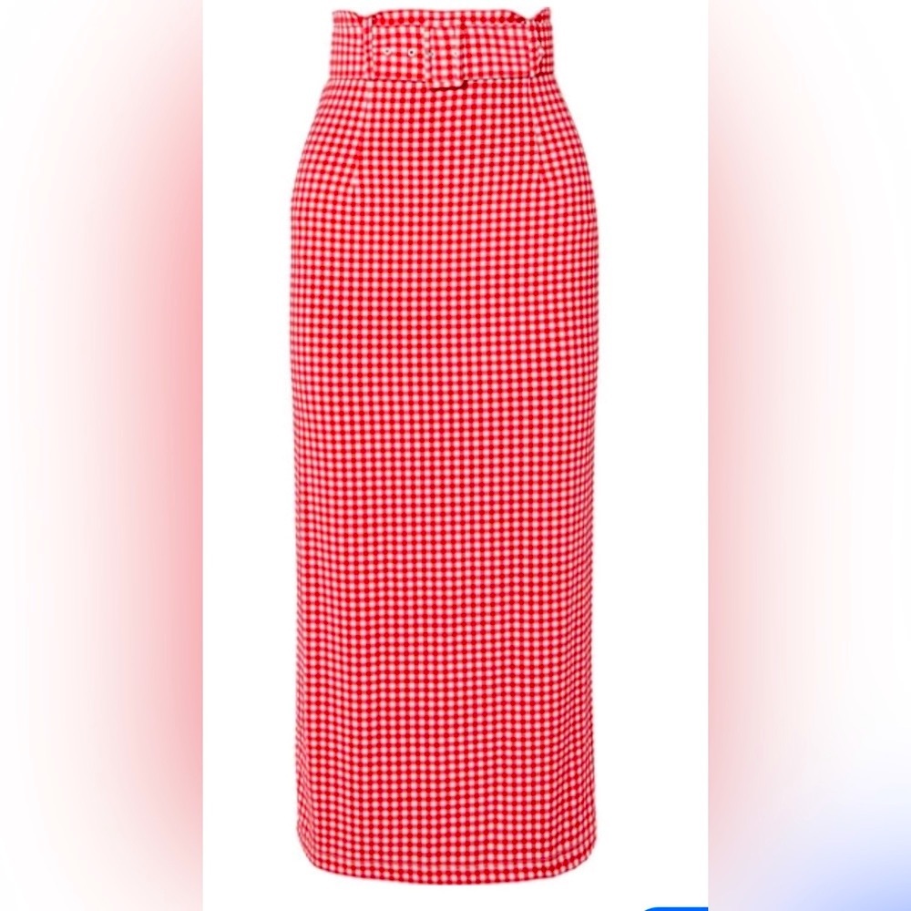 Beautiful red and white gingham pencil skirt